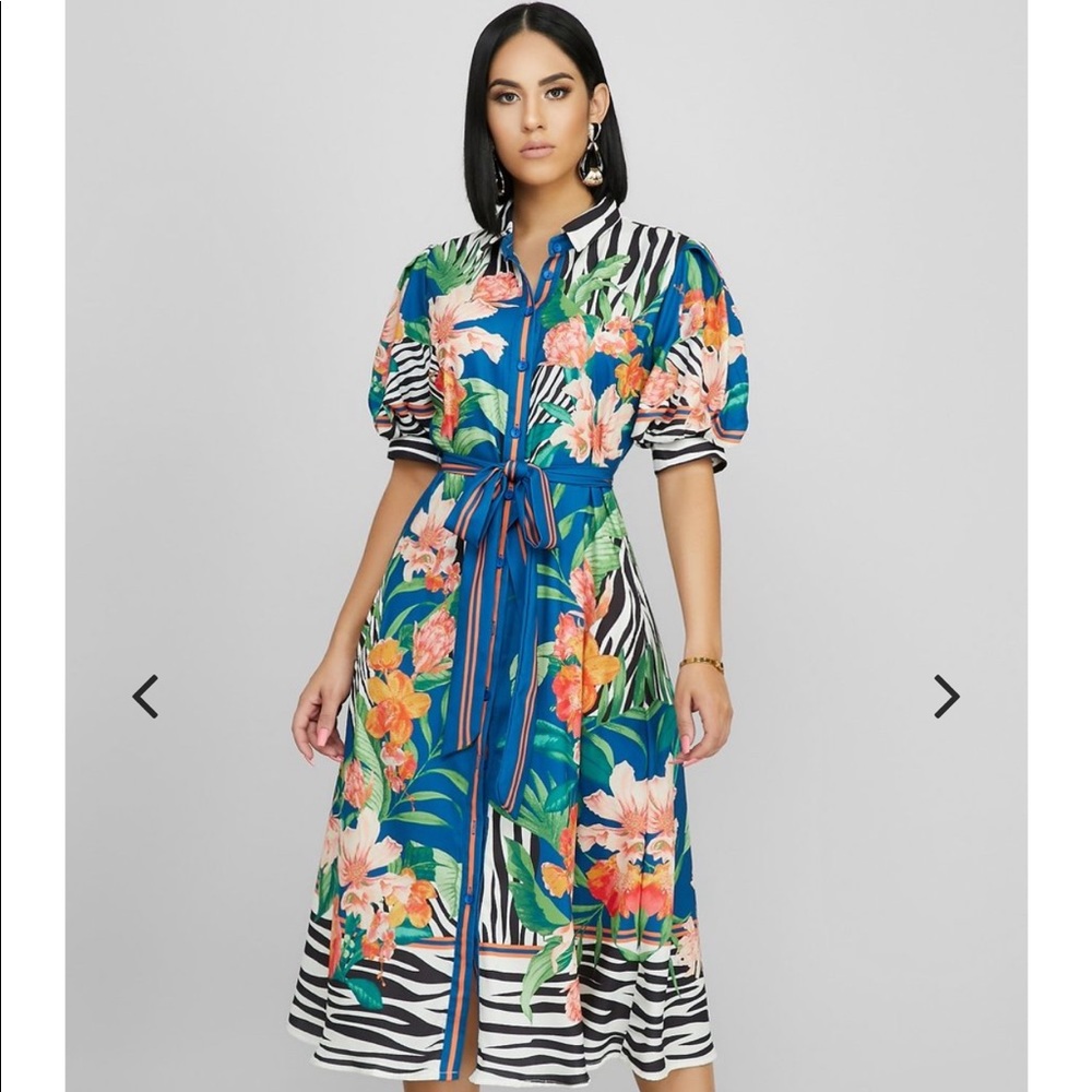 Blue floral dress